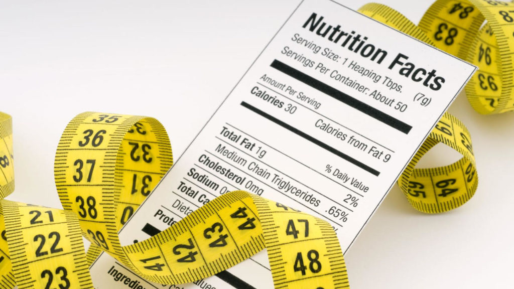 nutrition facts calories tape measure