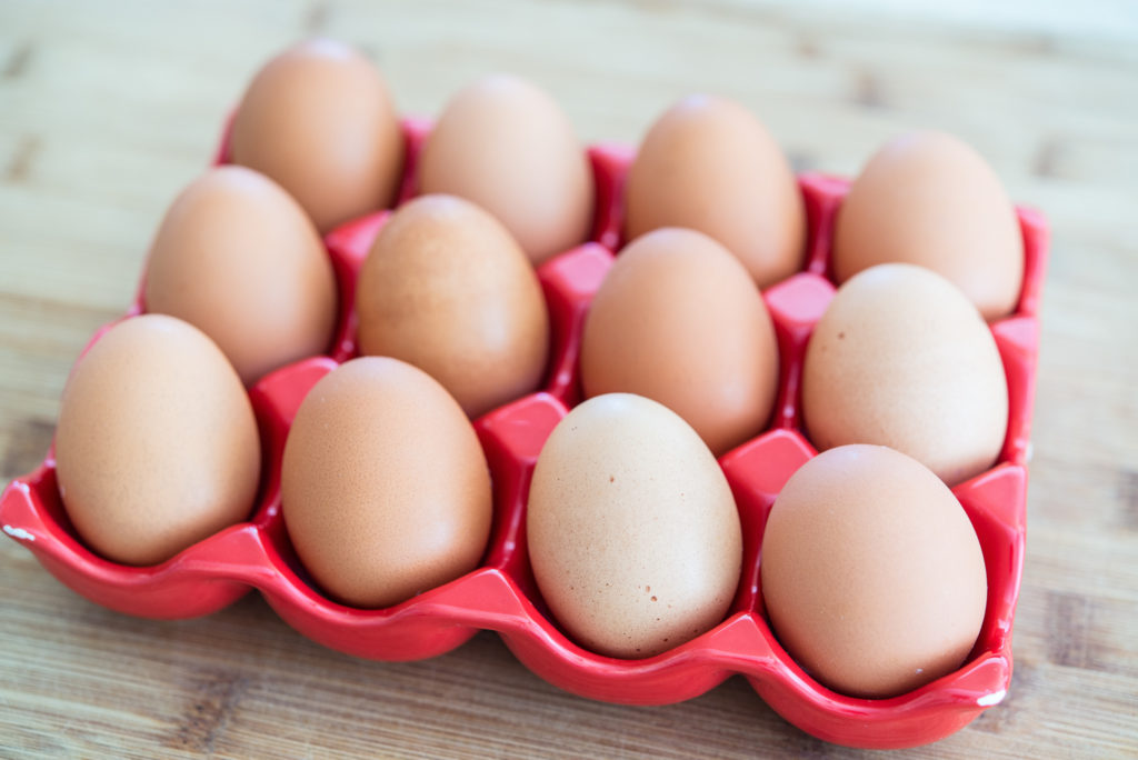 Eggs in egg crate