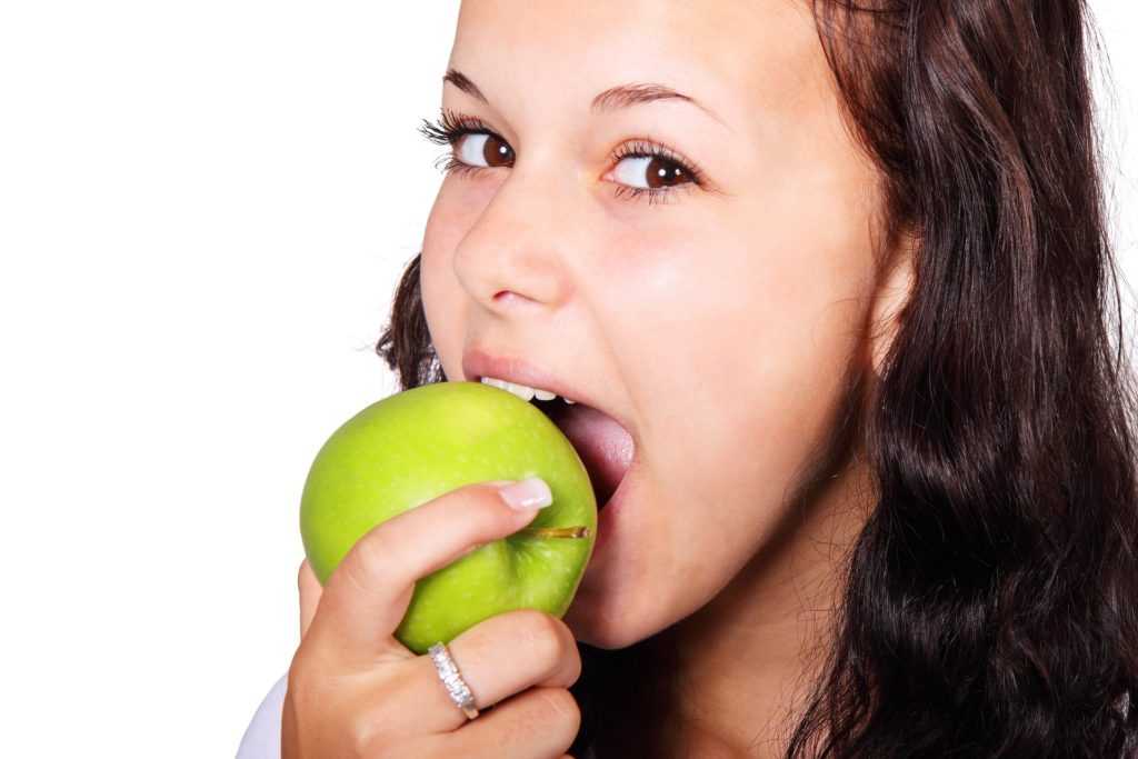 eating an apple