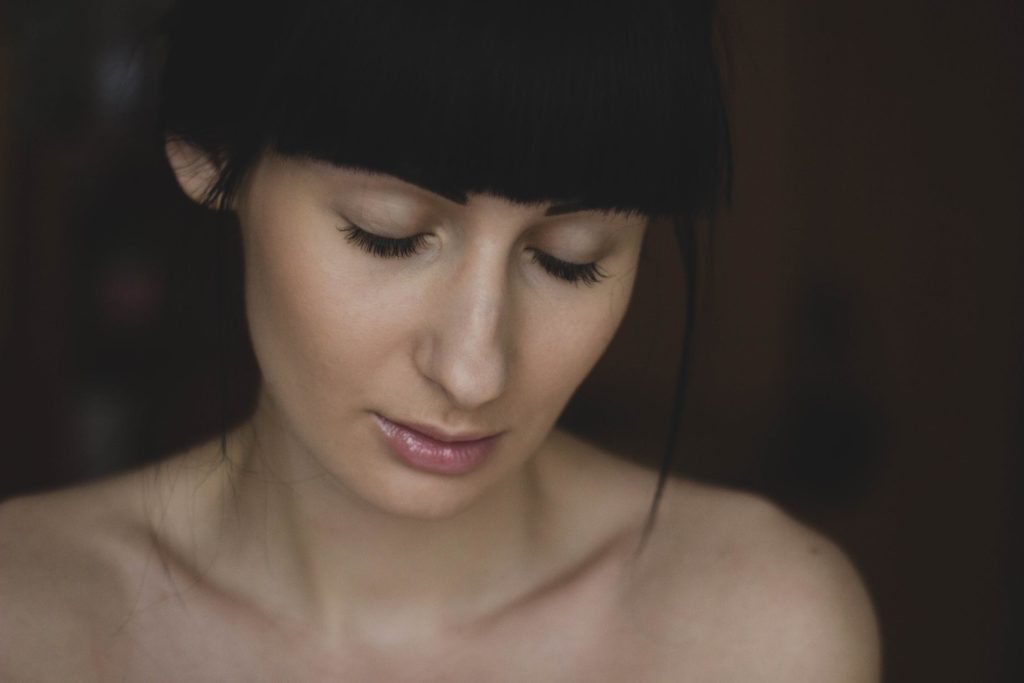 Woman with fringed hair