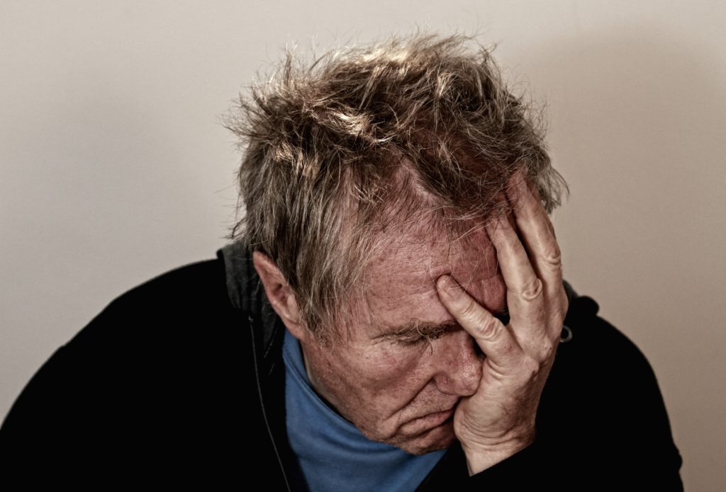 A man experiencing a panic attack