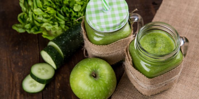 Glasses of cucumber juice