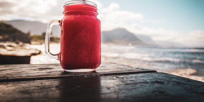 A glass of watermelon juice