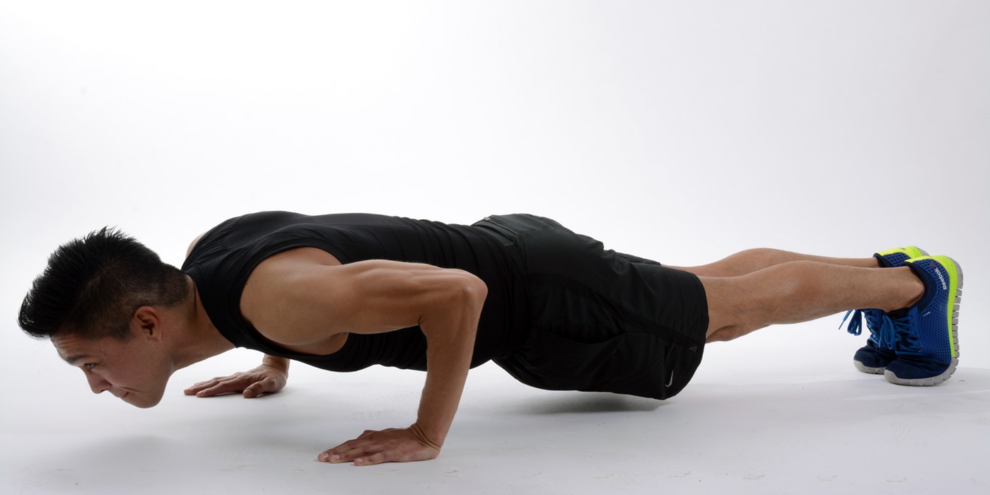 A man doing push ups