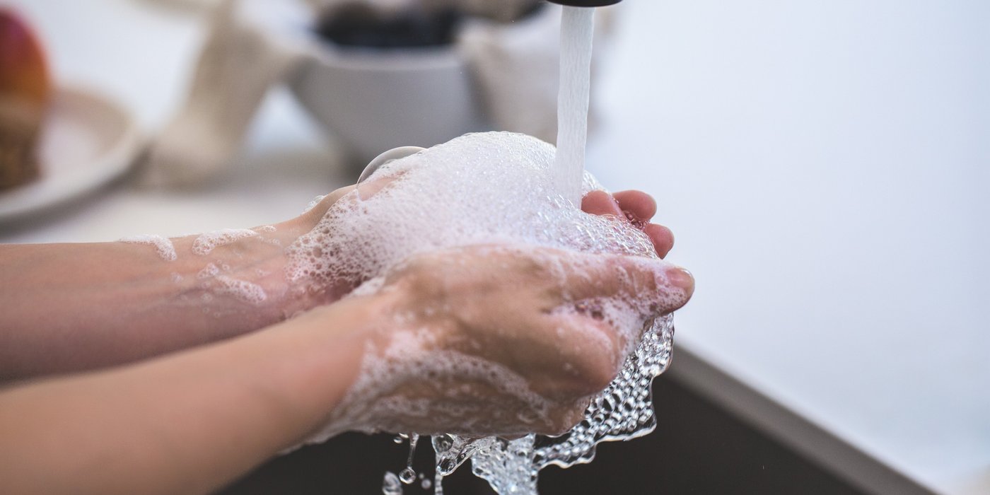 washing with soap and water